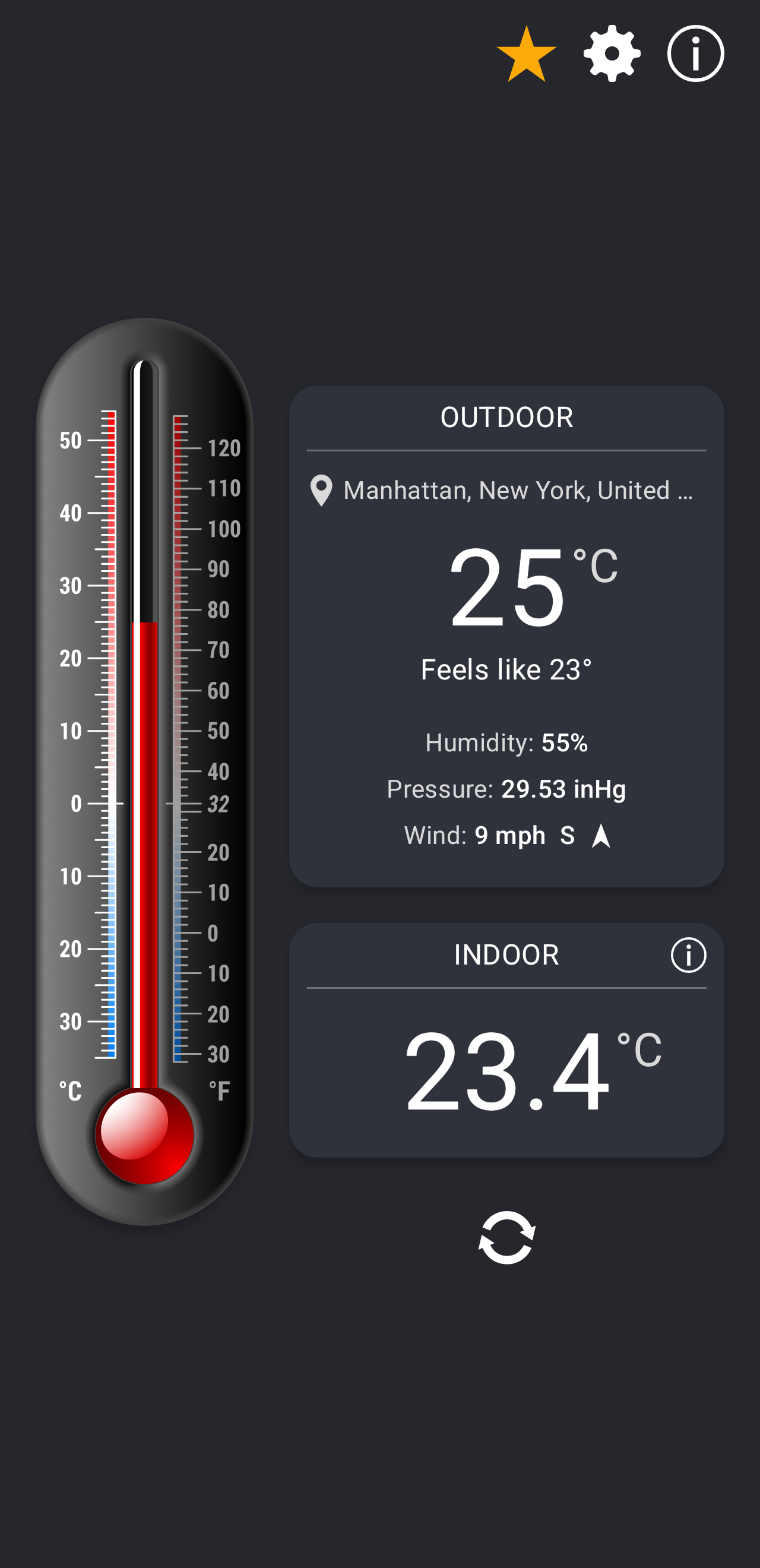 اسکرین شات 2 برنامه Thermometer++ Room Temperature
