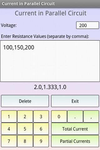 اسکرین شات 2 برنامه Electric Circuit Calculator