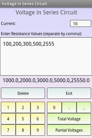اسکرین شات 3 برنامه Electric Circuit Calculator