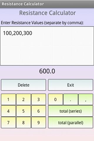 اسکرین شات 4 برنامه Electric Circuit Calculator