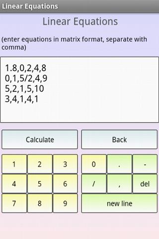 اسکرین شات 4 برنامه Linear Equation System Solver