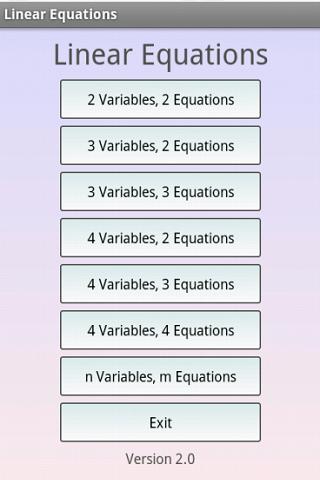 اسکرین شات 1 برنامه Linear Equation System Solver