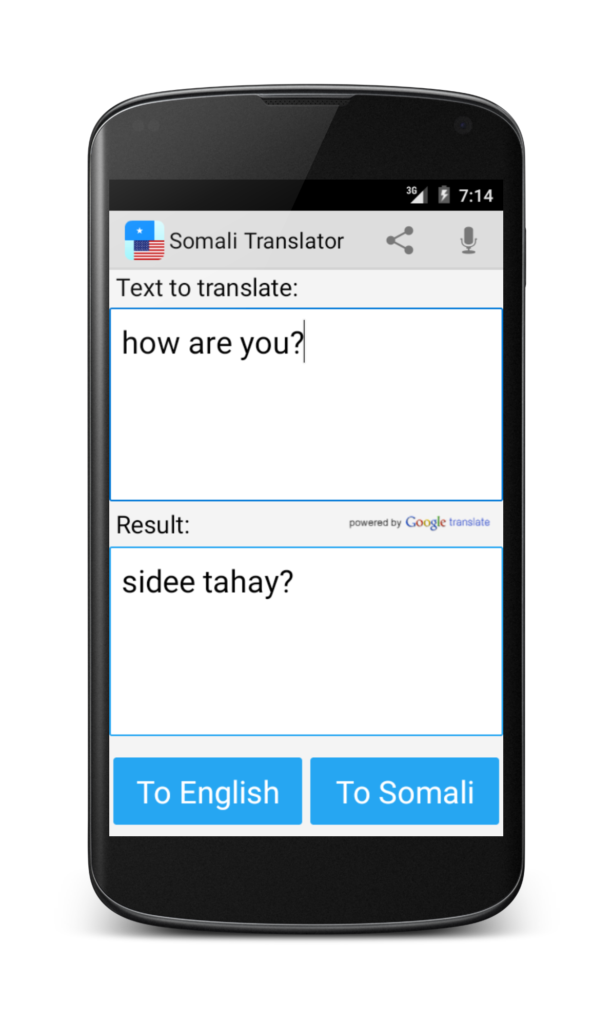 اسکرین شات 1 برنامه Somali English Translator