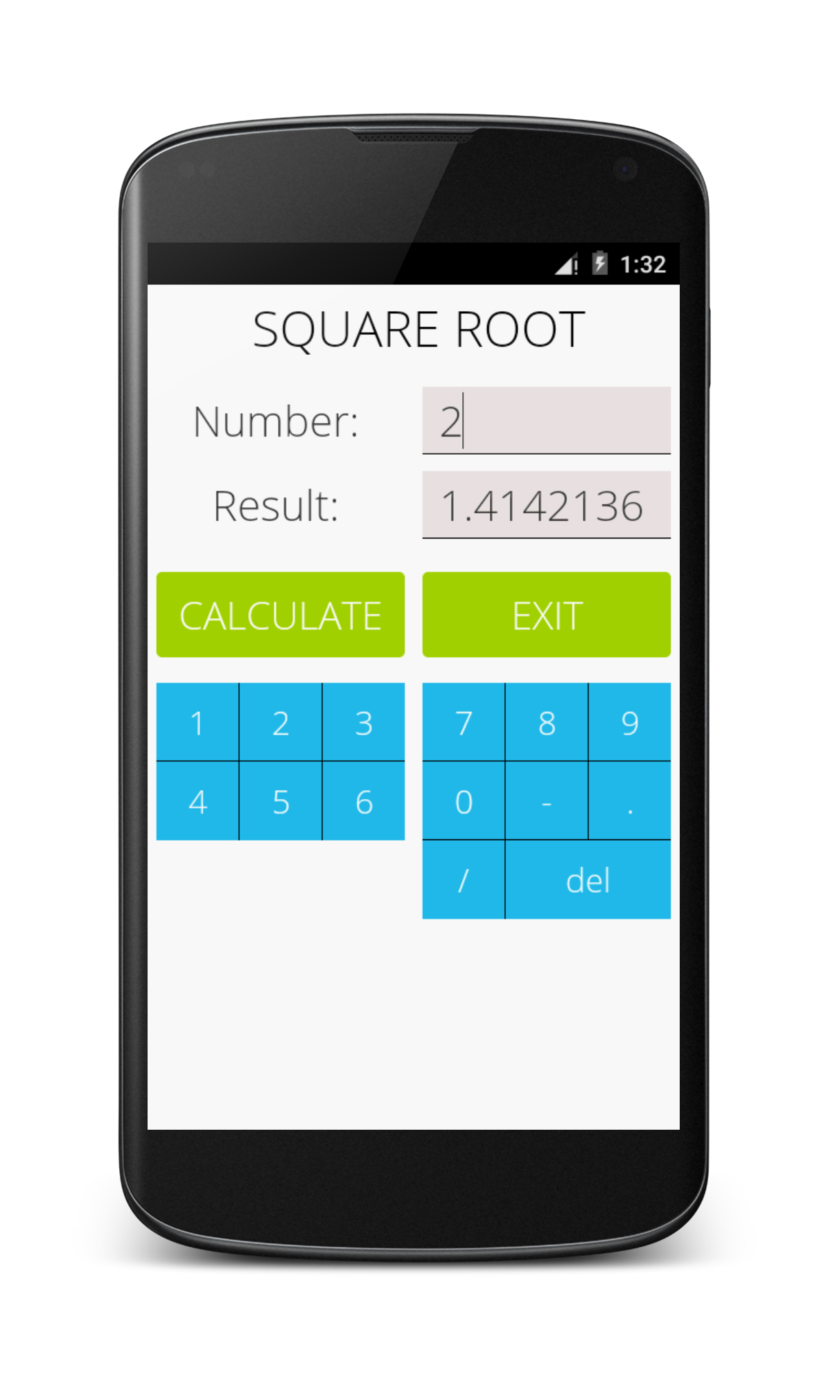 اسکرین شات 1 برنامه Square Root Calculator