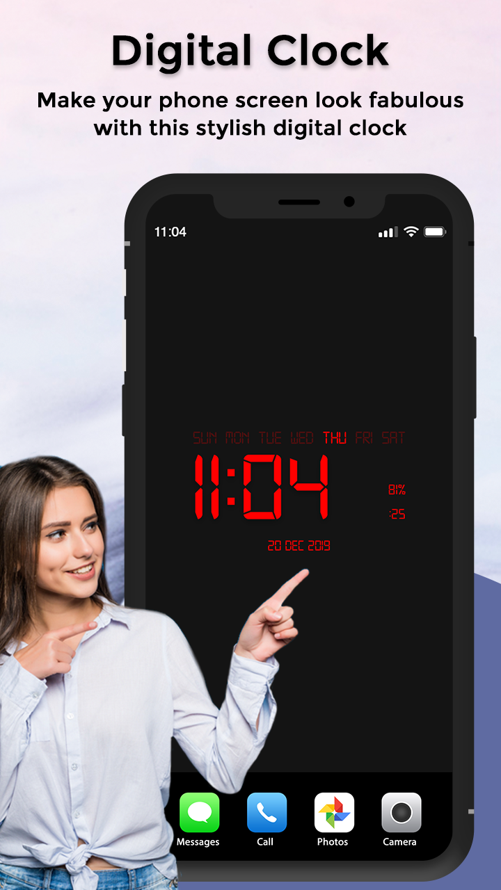اسکرین شات 7 برنامه Digital Live Clock wallpaper