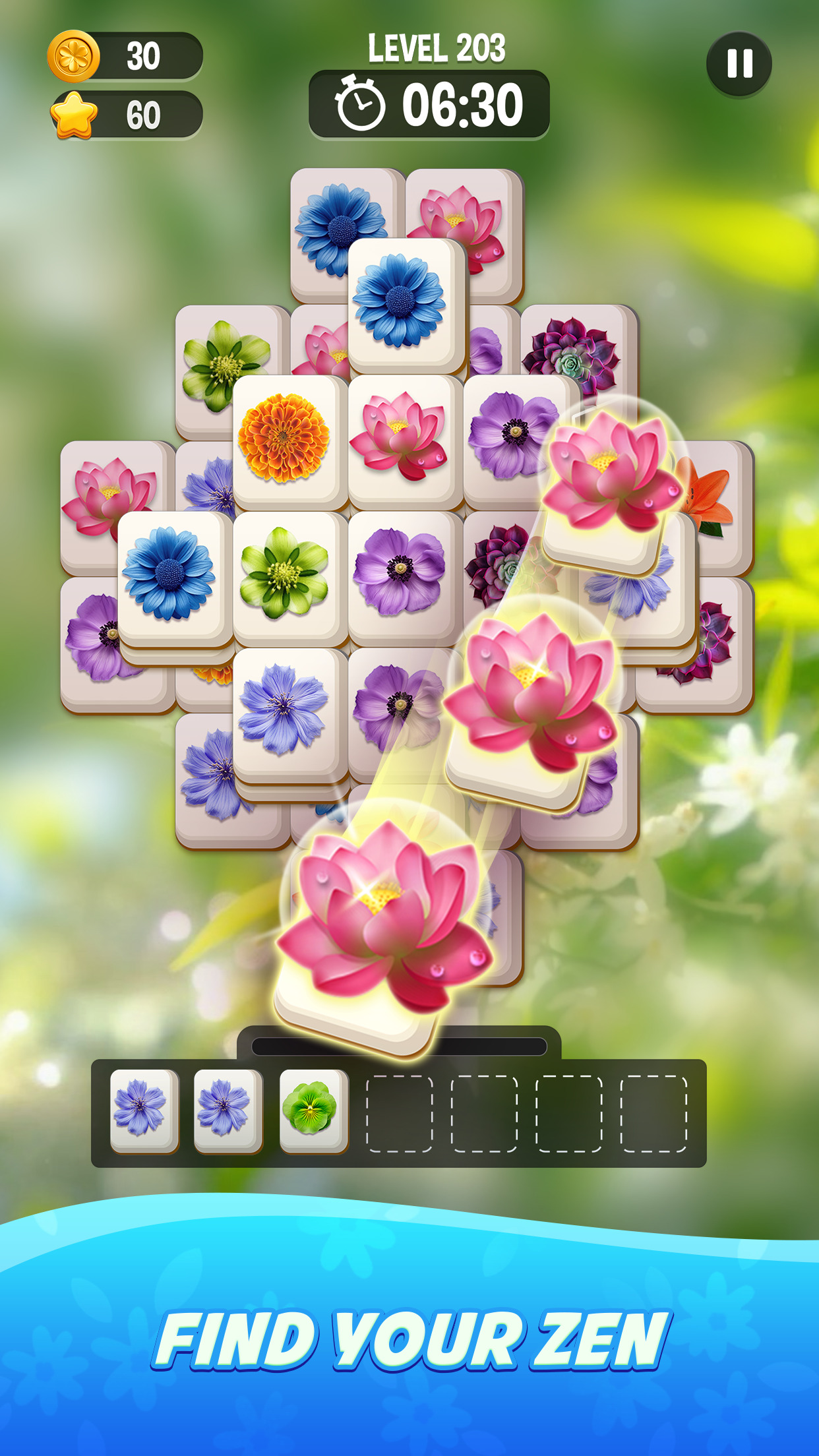 اسکرین شات 5 بازی Zen Blossom: Flower Tile Match