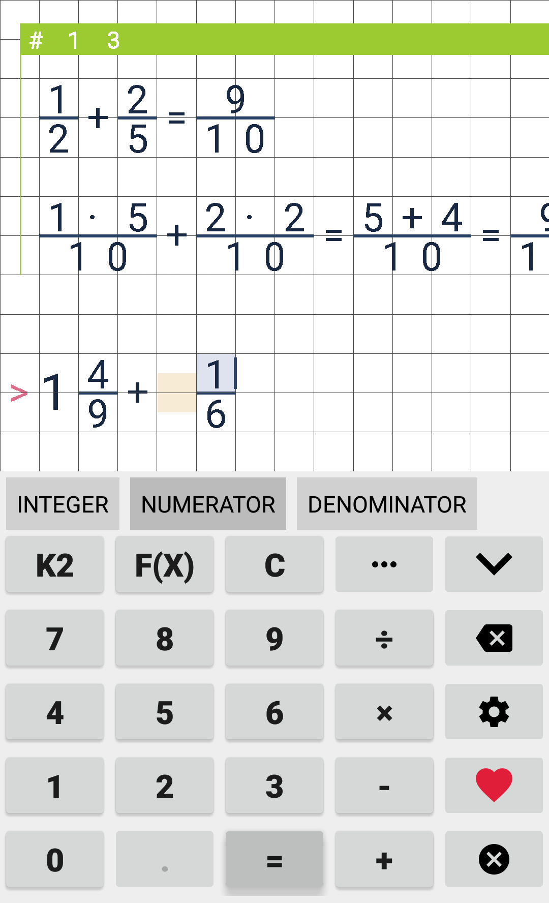 اسکرین شات 1 برنامه Fraction calculator