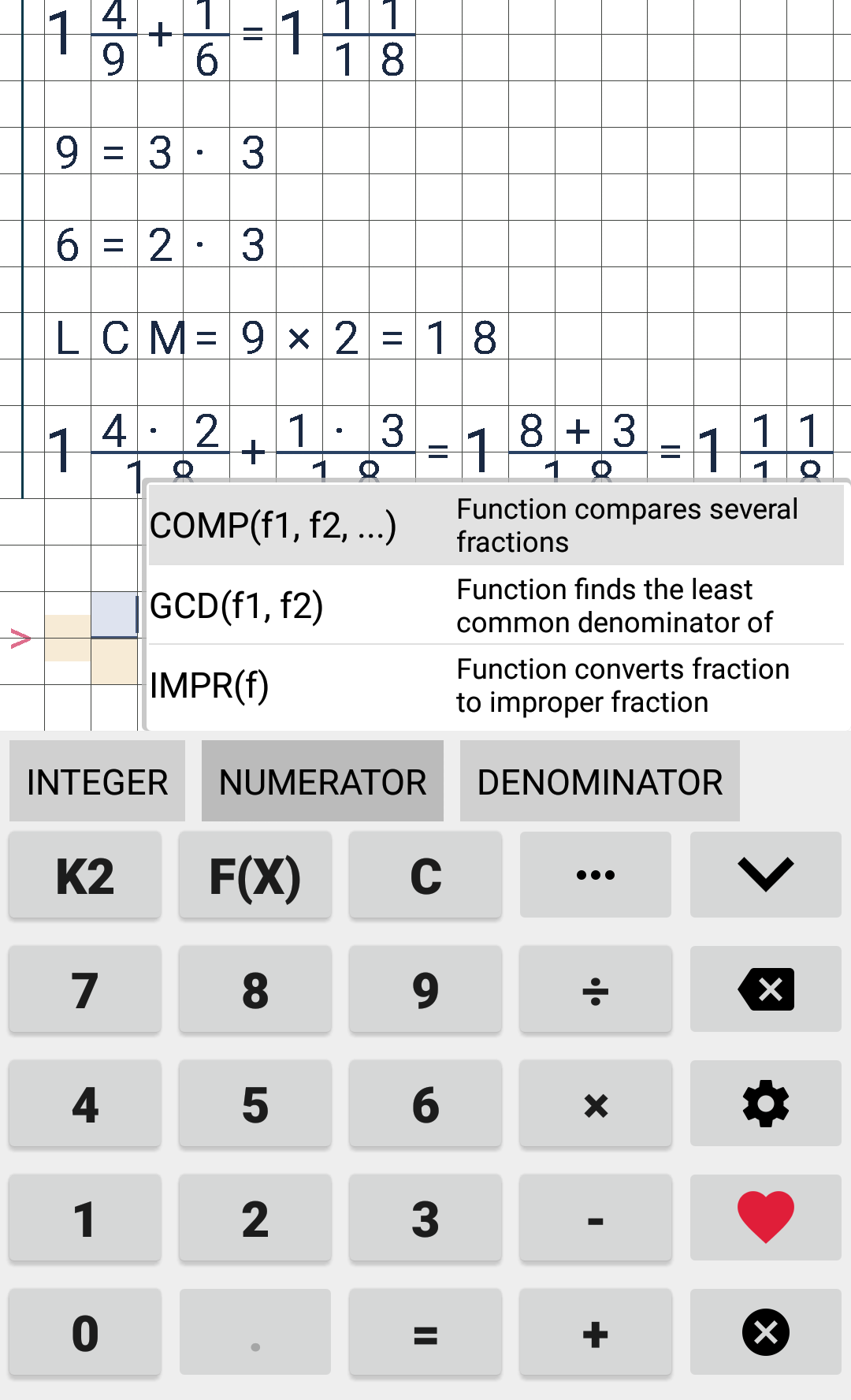 اسکرین شات 3 برنامه Fraction calculator