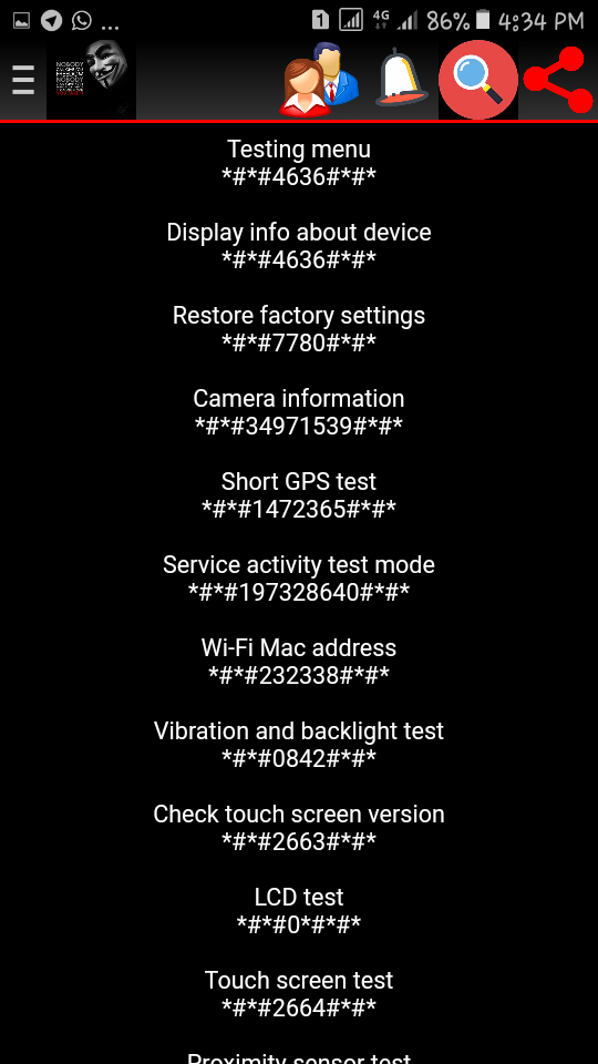 اسکرین شات 3 برنامه Mobile Hack Codes