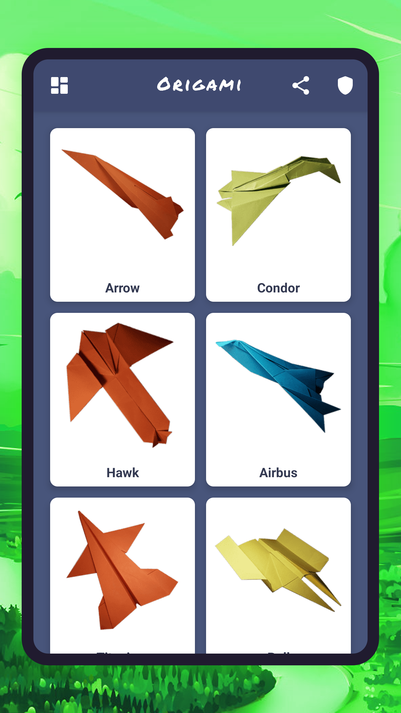 اسکرین شات 1 برنامه Origami aircraft, paper