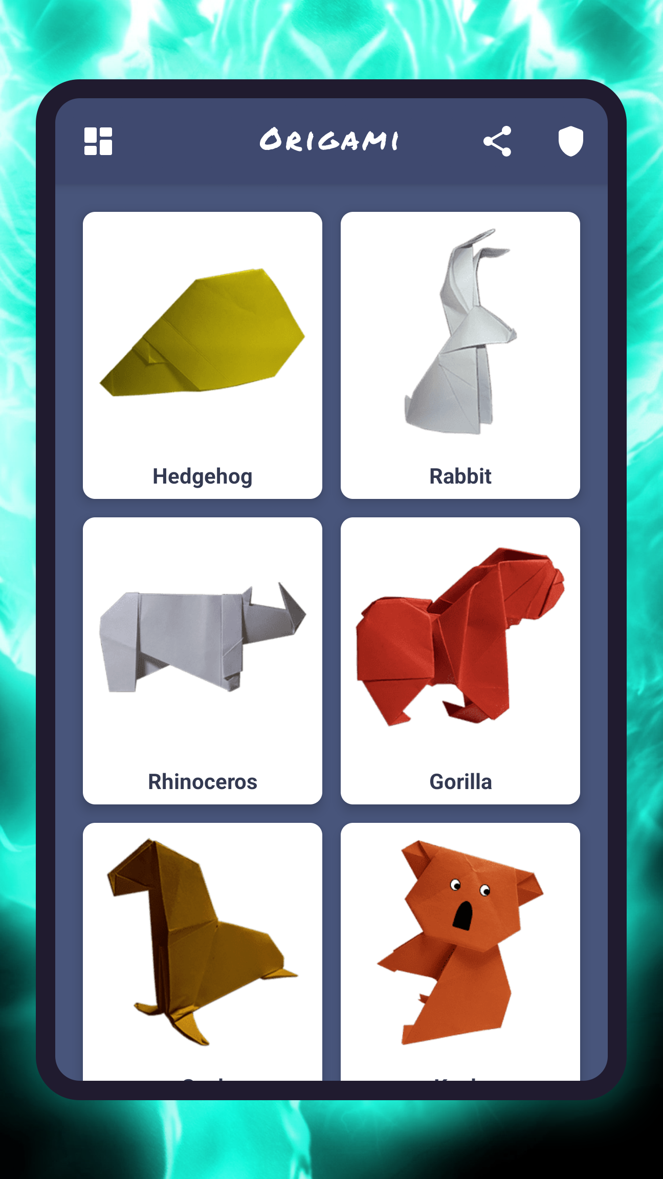 اسکرین شات 4 برنامه Origami animals paper DIY