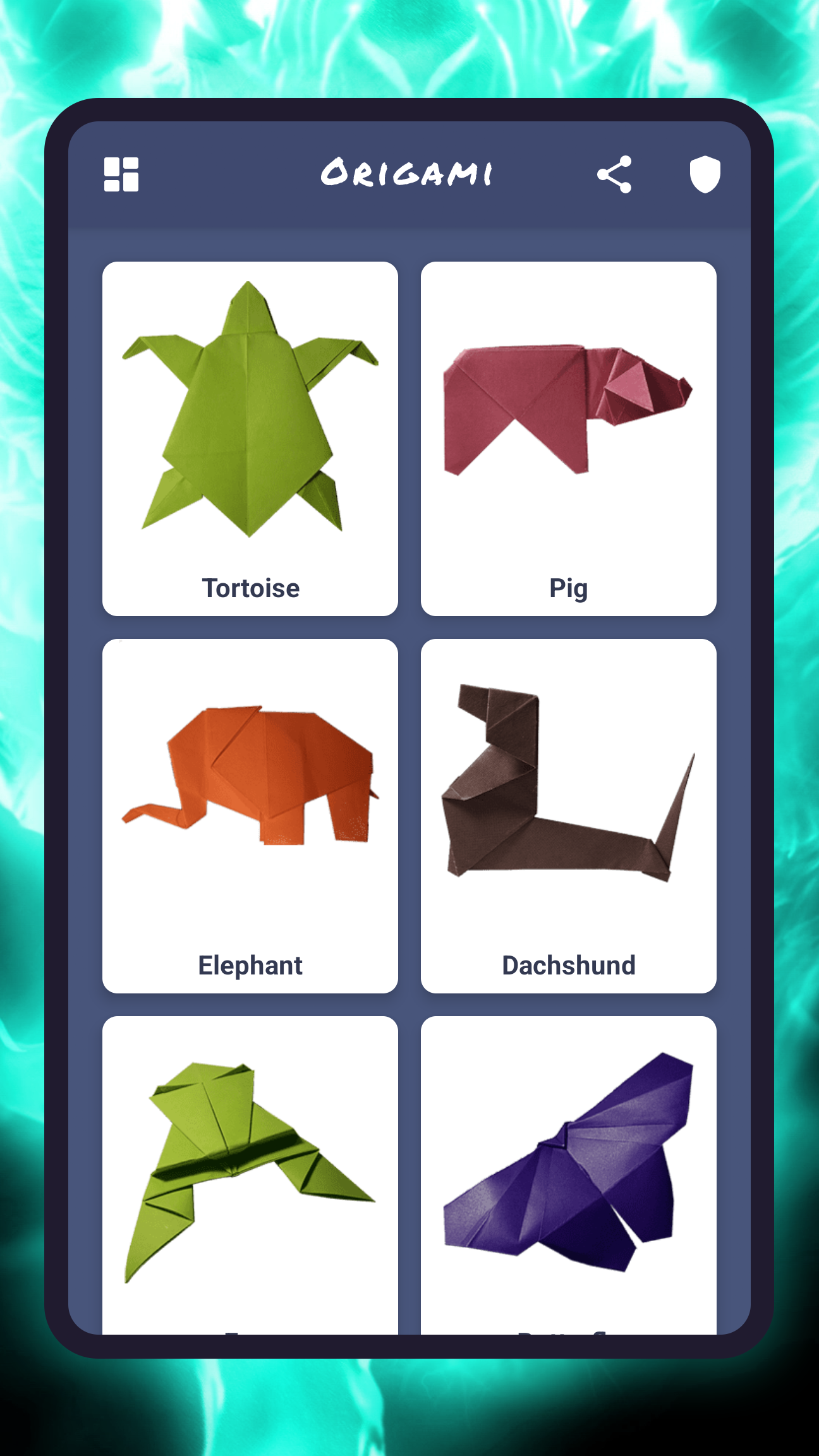 اسکرین شات 2 برنامه Origami animals paper DIY