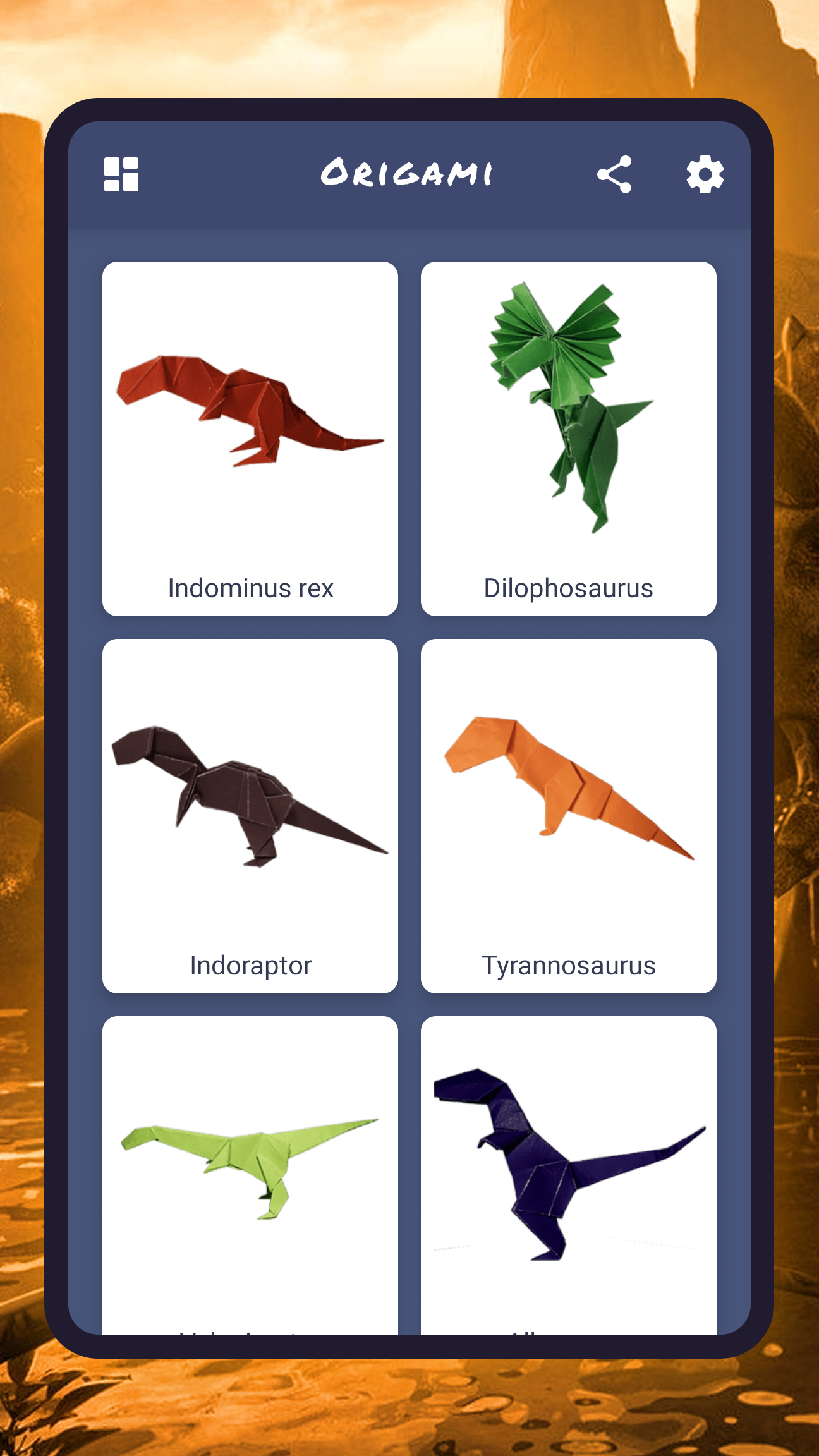 اسکرین شات 1 برنامه How to make origami dinosaurs