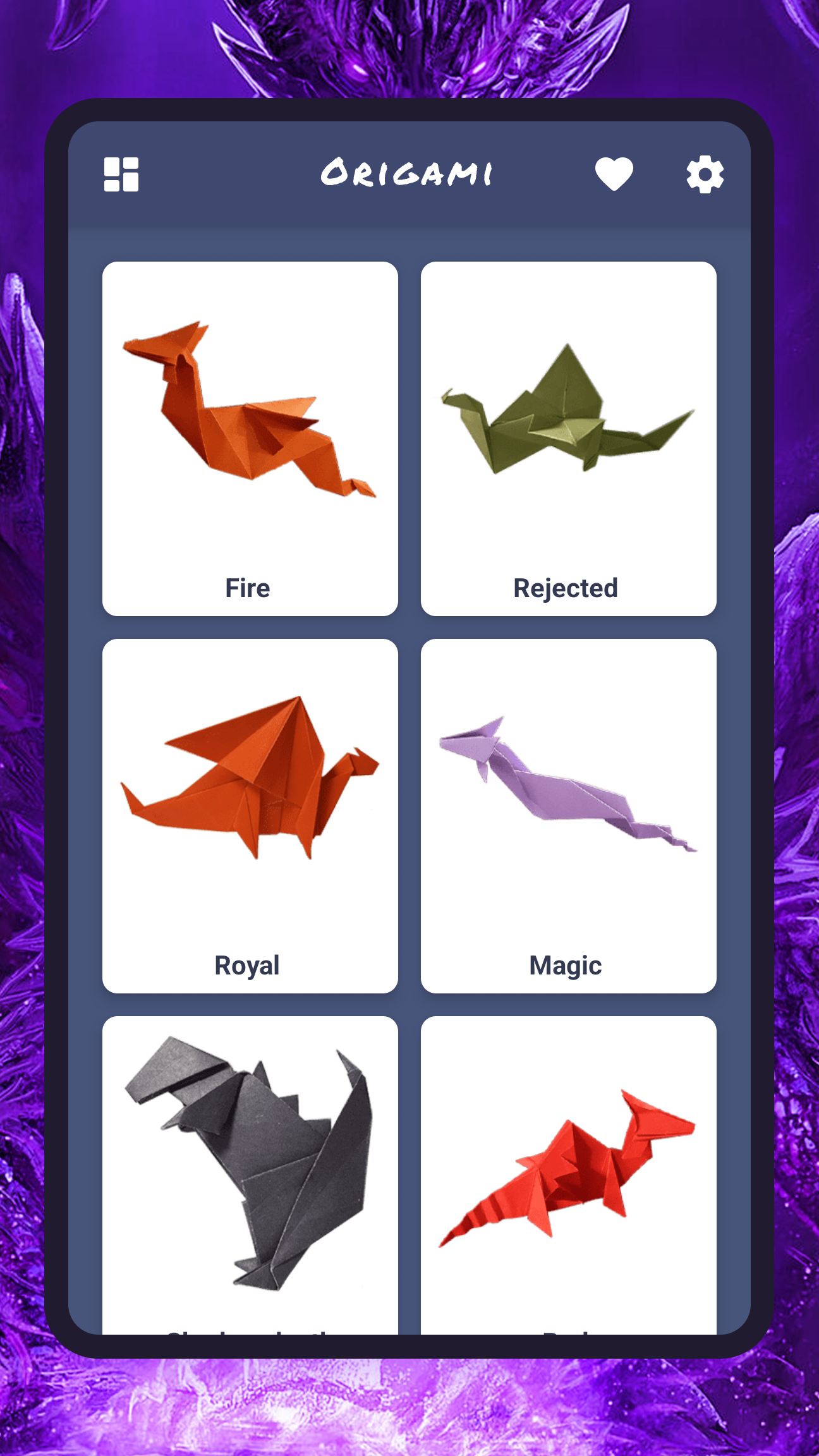اسکرین شات 1 برنامه Origami paper dragons