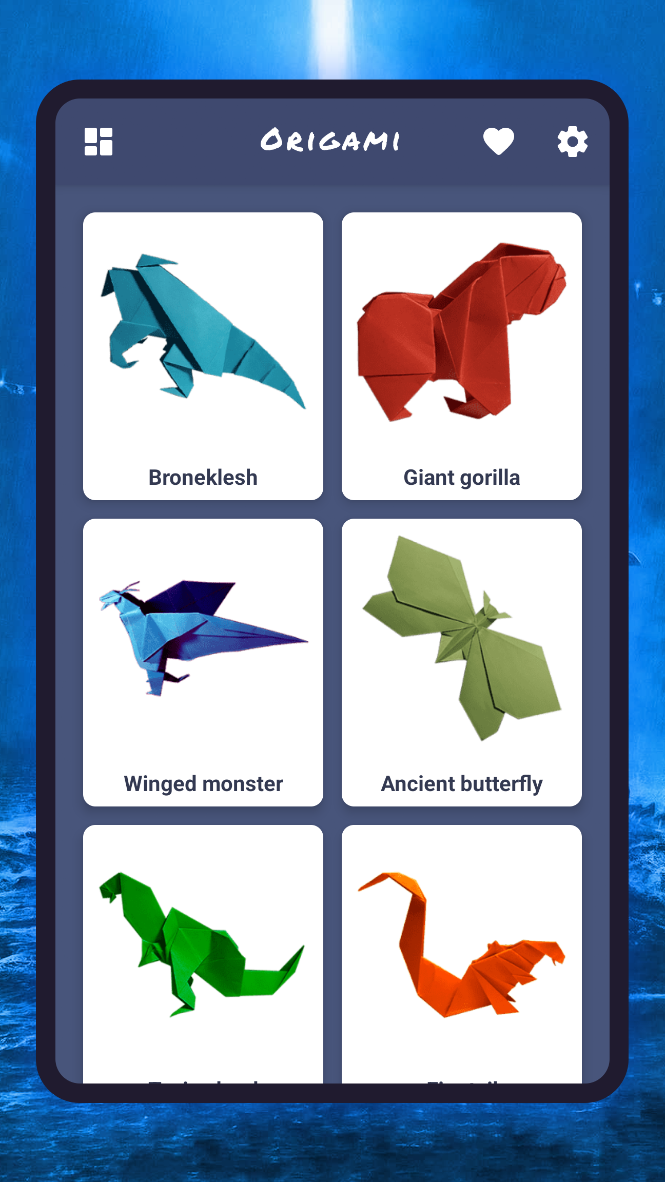 اسکرین شات 1 برنامه Origami: monsters, creatures