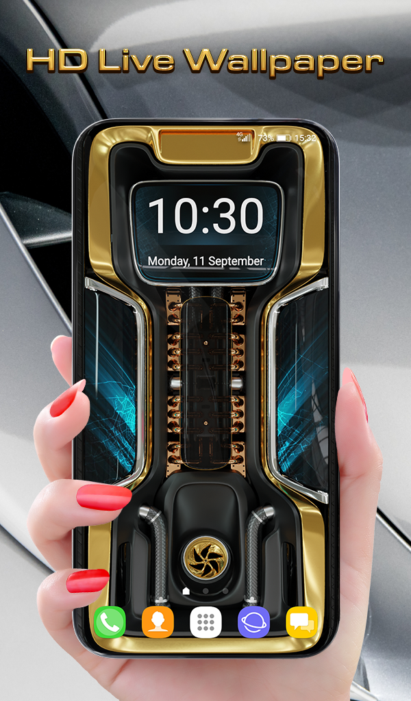 اسکرین شات 1 برنامه Car 3D Wallpaper Clock Theme