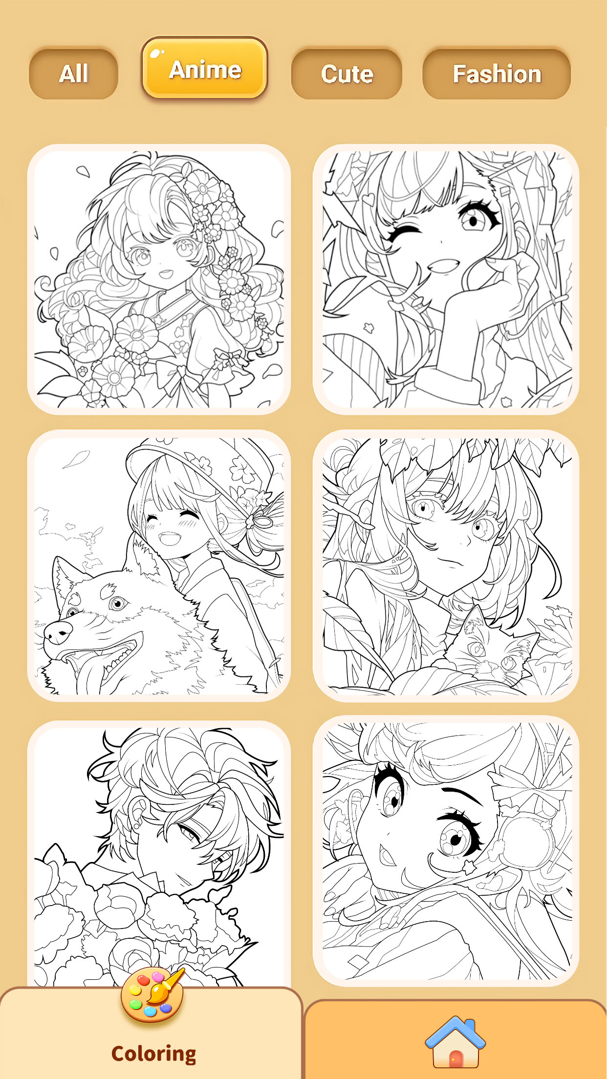 اسکرین شات 3 بازی Anime Coloring Book Painting