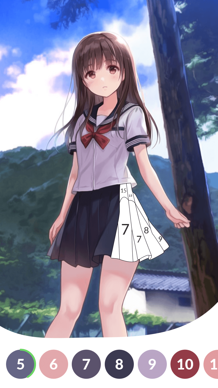 اسکرین شات 2 بازی Anime Paint by Number Coloring