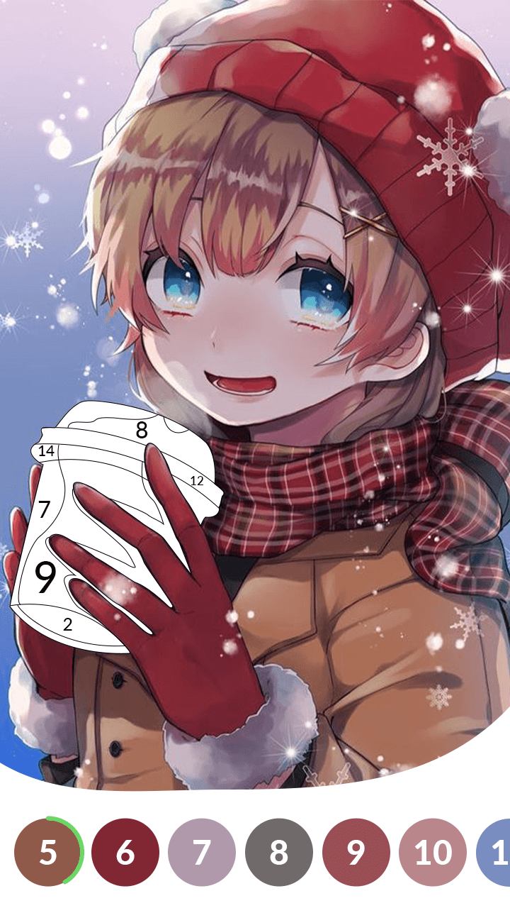 اسکرین شات 3 بازی Anime Paint by Number Coloring