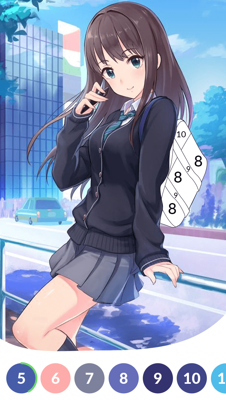 اسکرین شات 4 بازی Anime Paint by Number Coloring