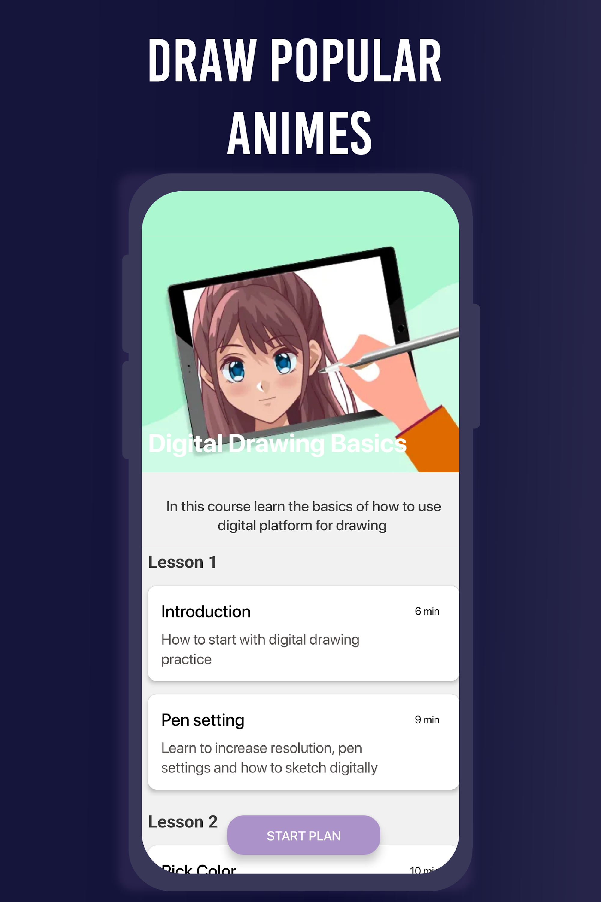 اسکرین شات 2 برنامه Learn To Draw Anime App