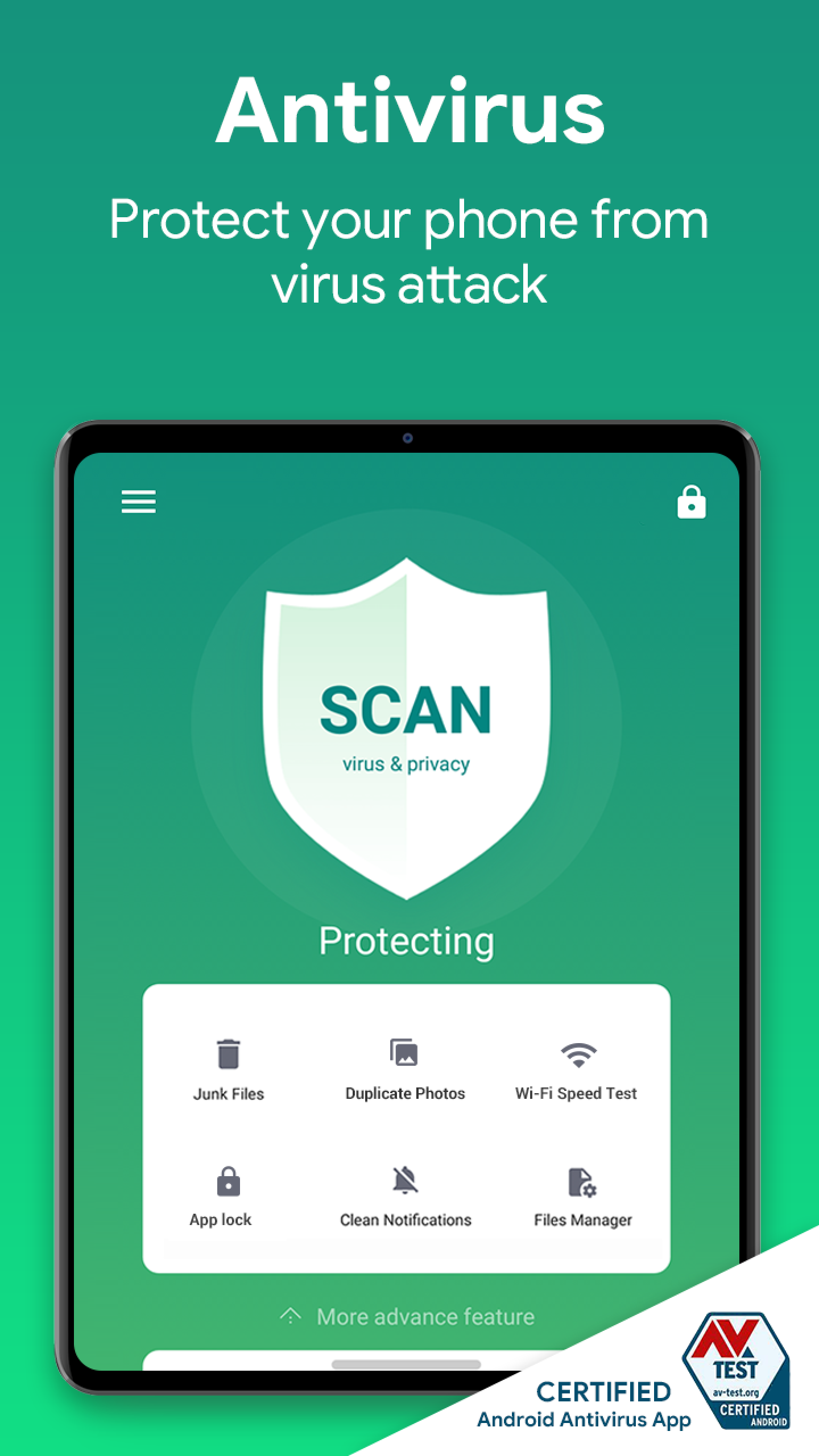اسکرین شات 1 برنامه Virus Cleaner - Phone security
