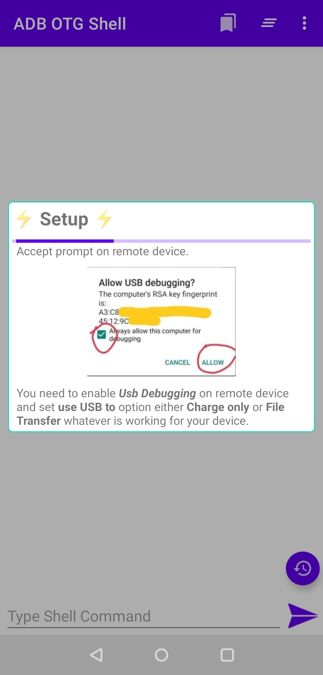 اسکرین شات 2 برنامه ADB OTG - Shell