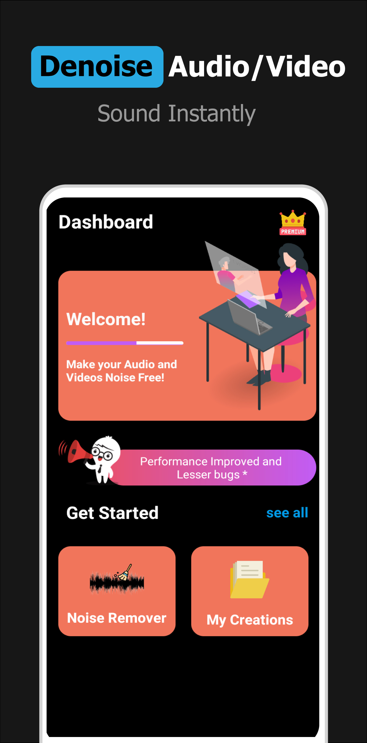 اسکرین شات 2 برنامه Noise Remover - Audio & Video
