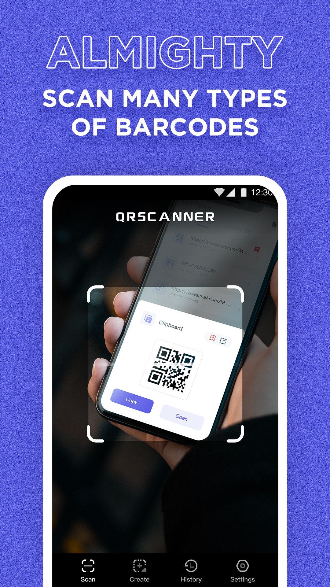 اسکرین شات 1 برنامه QRScanner - Super QR Code Tool