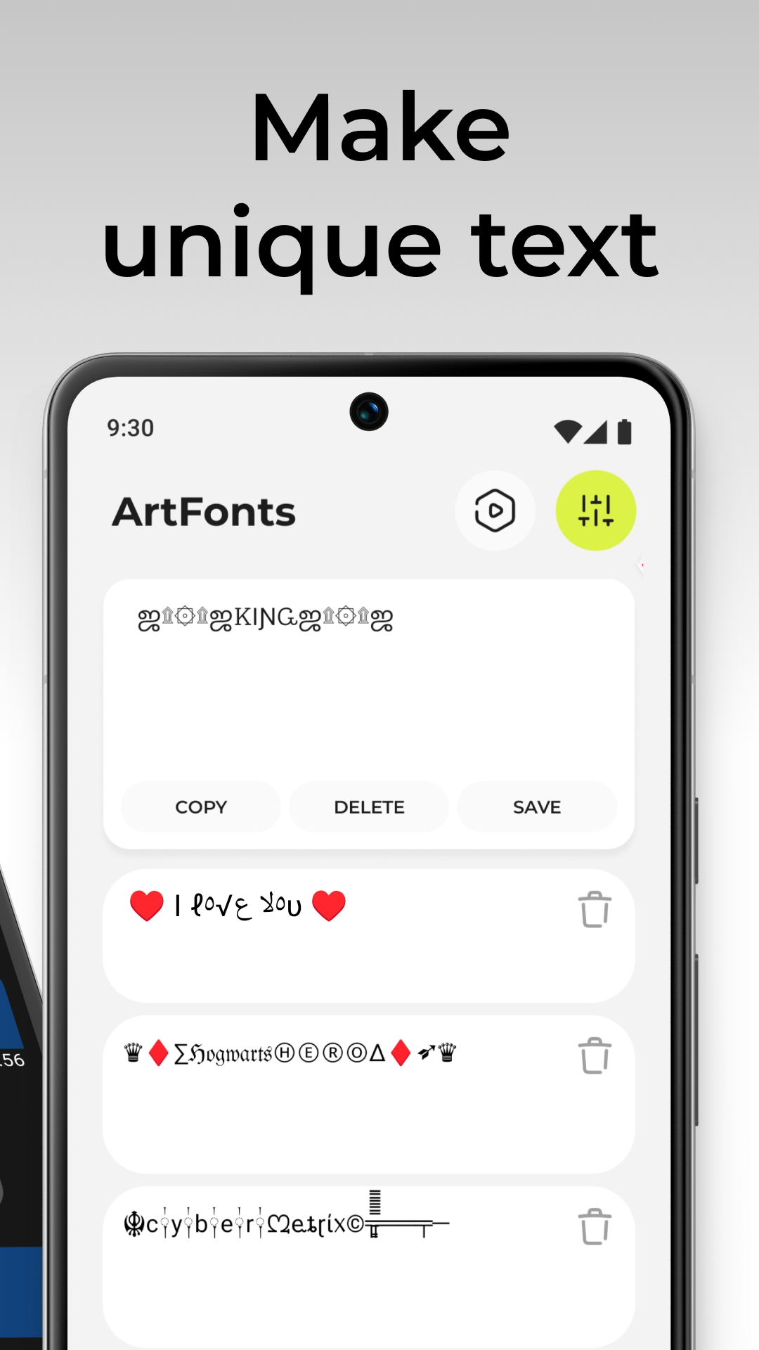 اسکرین شات 5 برنامه ArtFonts: Stylish Text