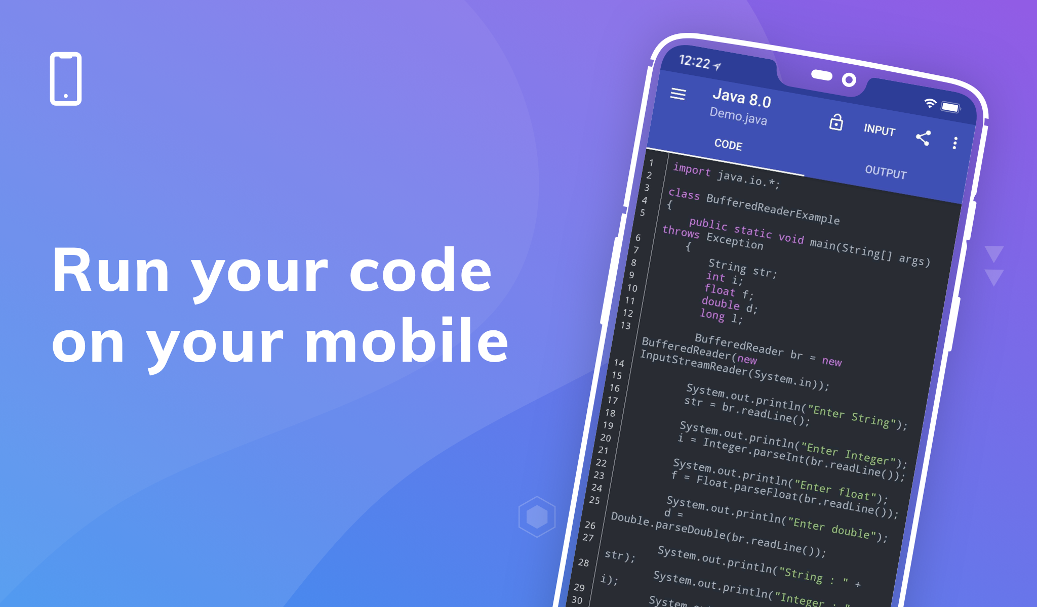 اسکرین شات 1 برنامه Online Compiler:Code on Mobile