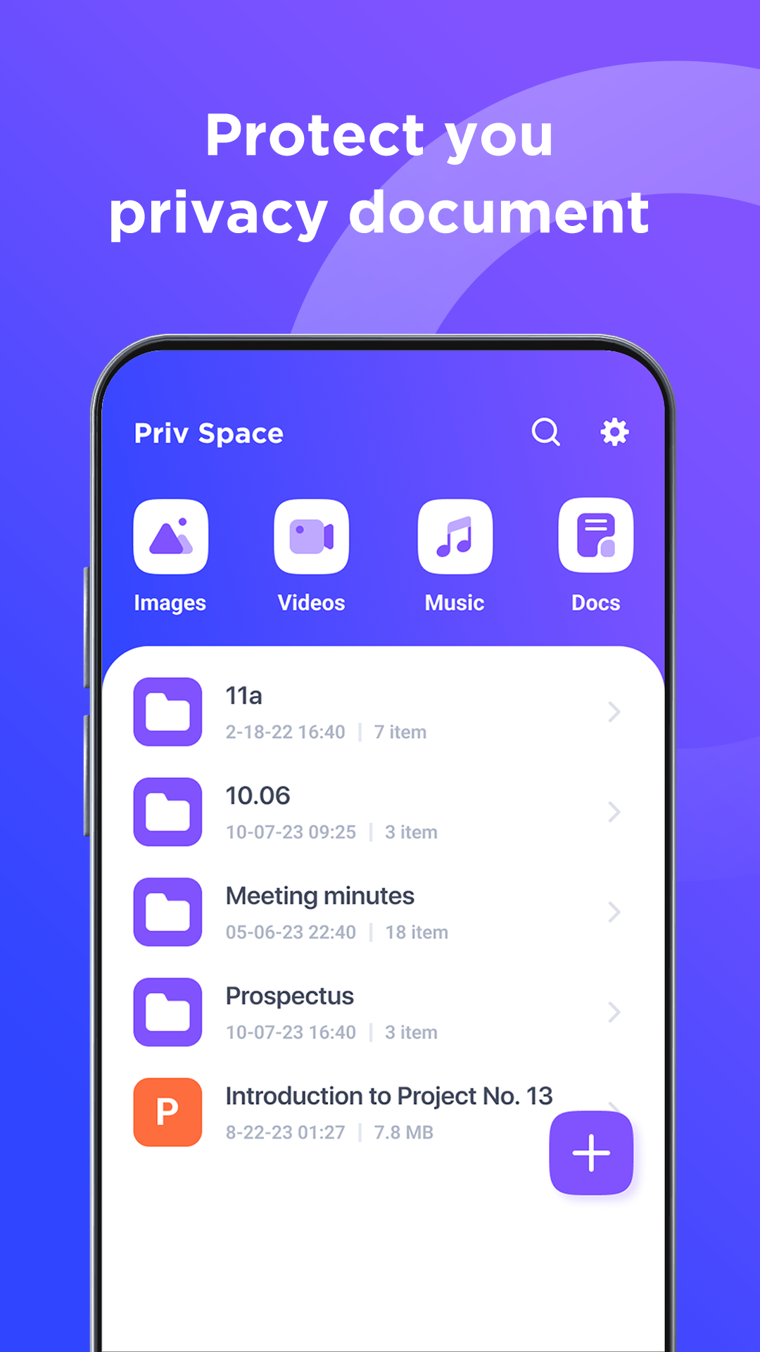 اسکرین شات 1 برنامه Priv Space - Hide Any Files