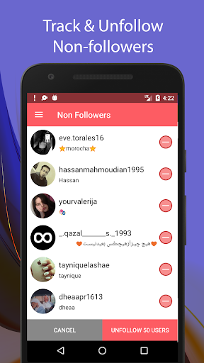 اسکرین شات 2 برنامه Unfollow for Instagram - Non followers & Fans