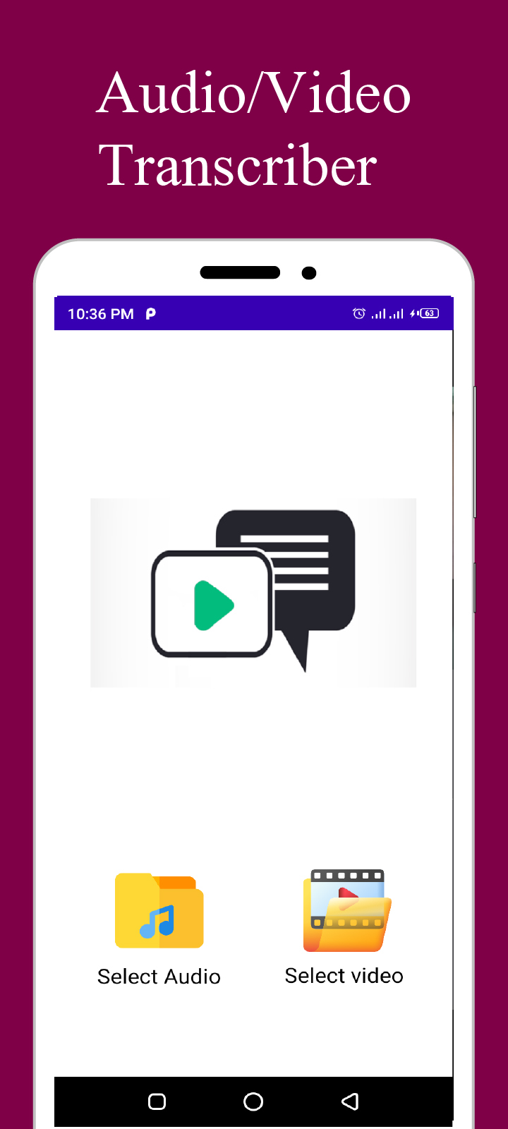 اسکرین شات 2 برنامه Audio Video To Text Converter