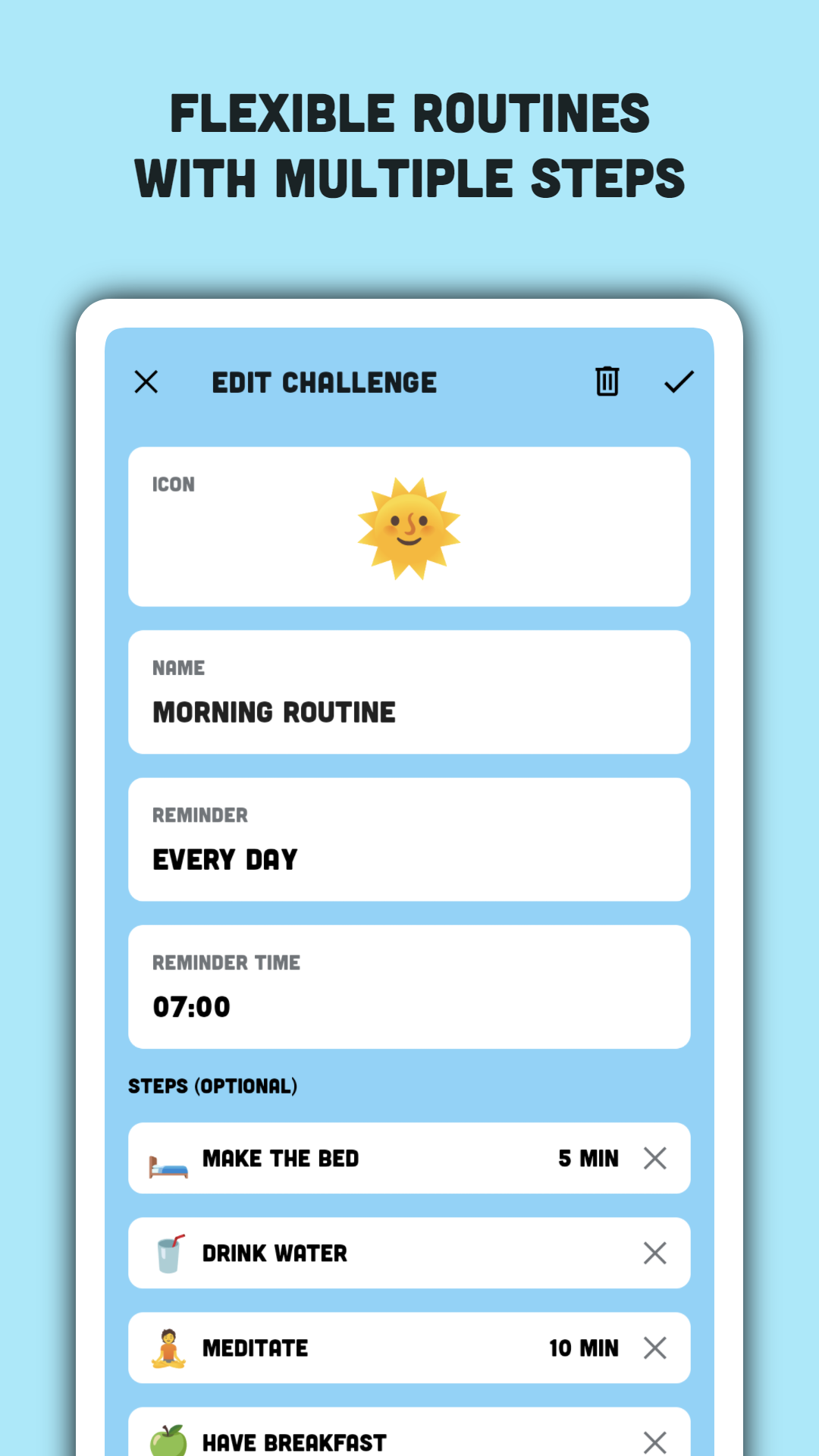 اسکرین شات 2 برنامه Kiteki: Routine Planner & ADHD