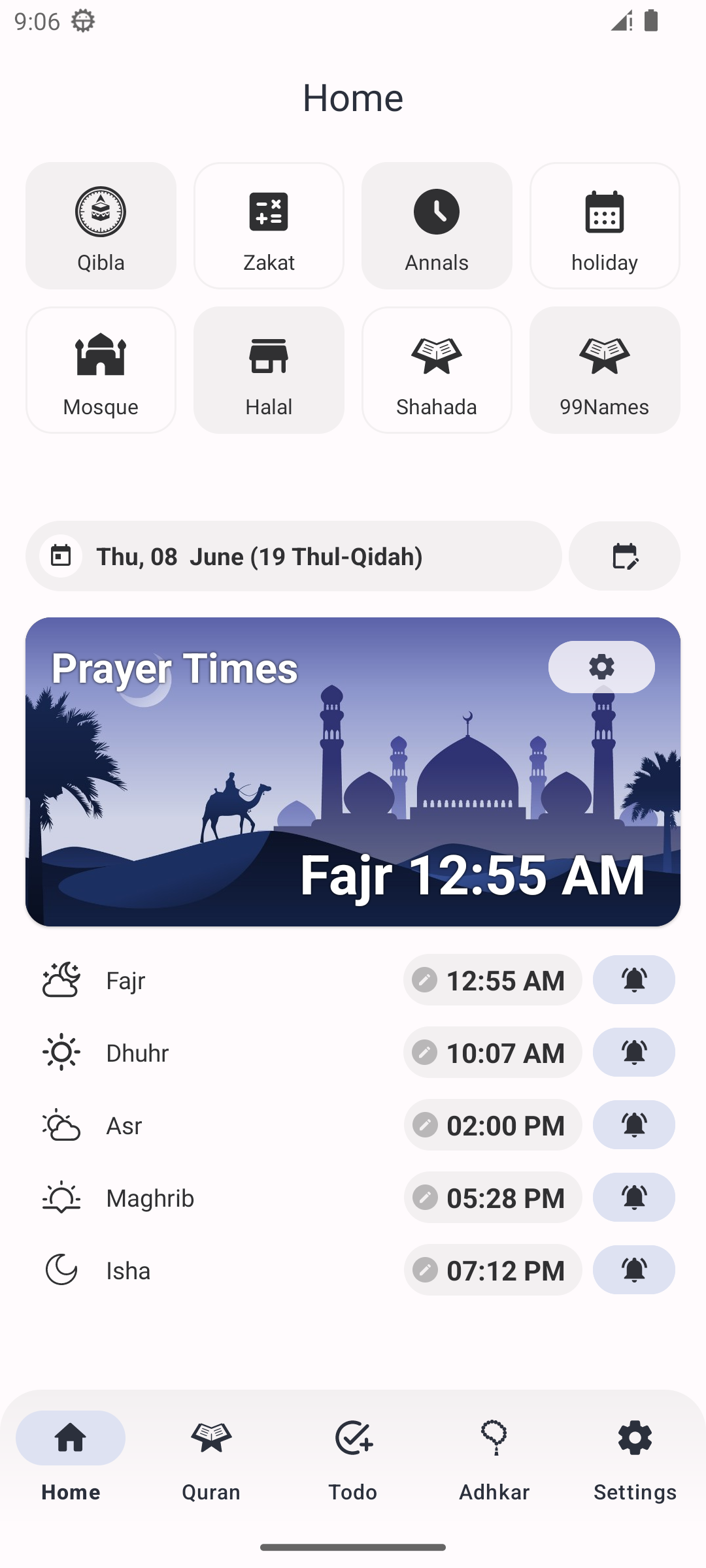 اسکرین شات 1 برنامه I'm Muslim - Adhan Quran ToDo