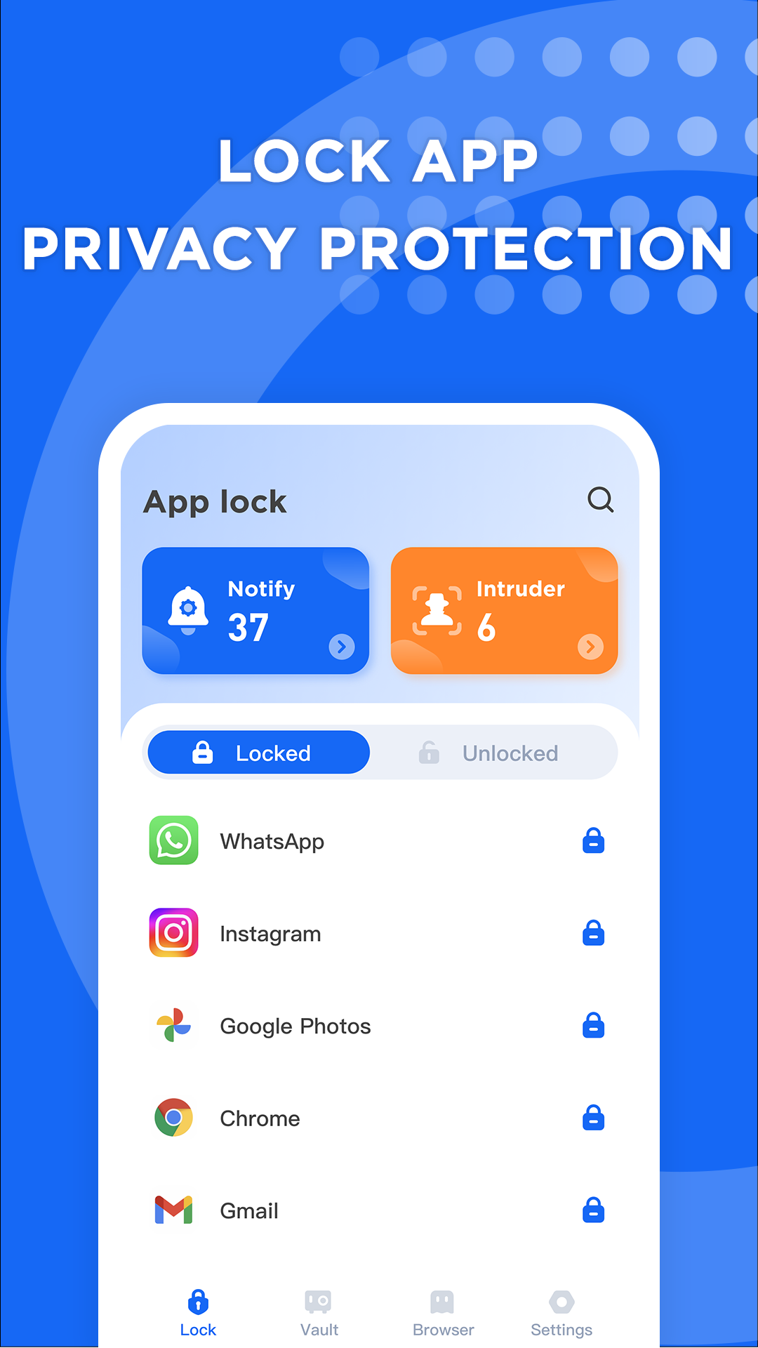 اسکرین شات 1 برنامه App Lock - Lock & Unlock Apps