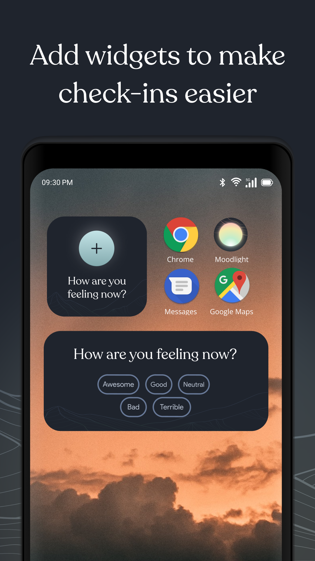 اسکرین شات 5 برنامه Moodlight - Daily Mood Tracker