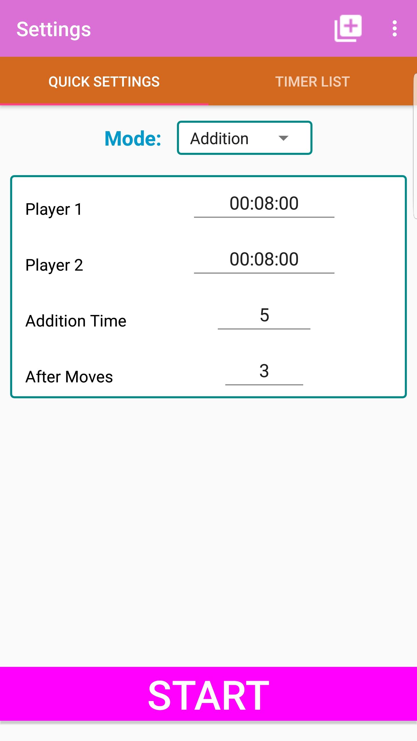 اسکرین شات 3 برنامه Chess Timer