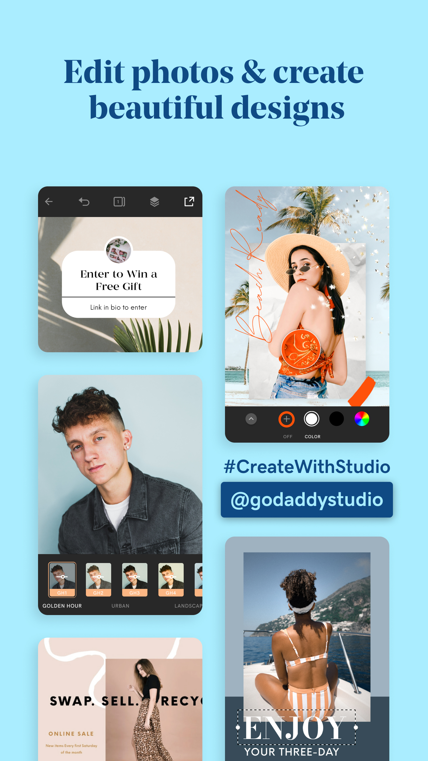 اسکرین شات 1 برنامه GoDaddy Studio: Create & Grow