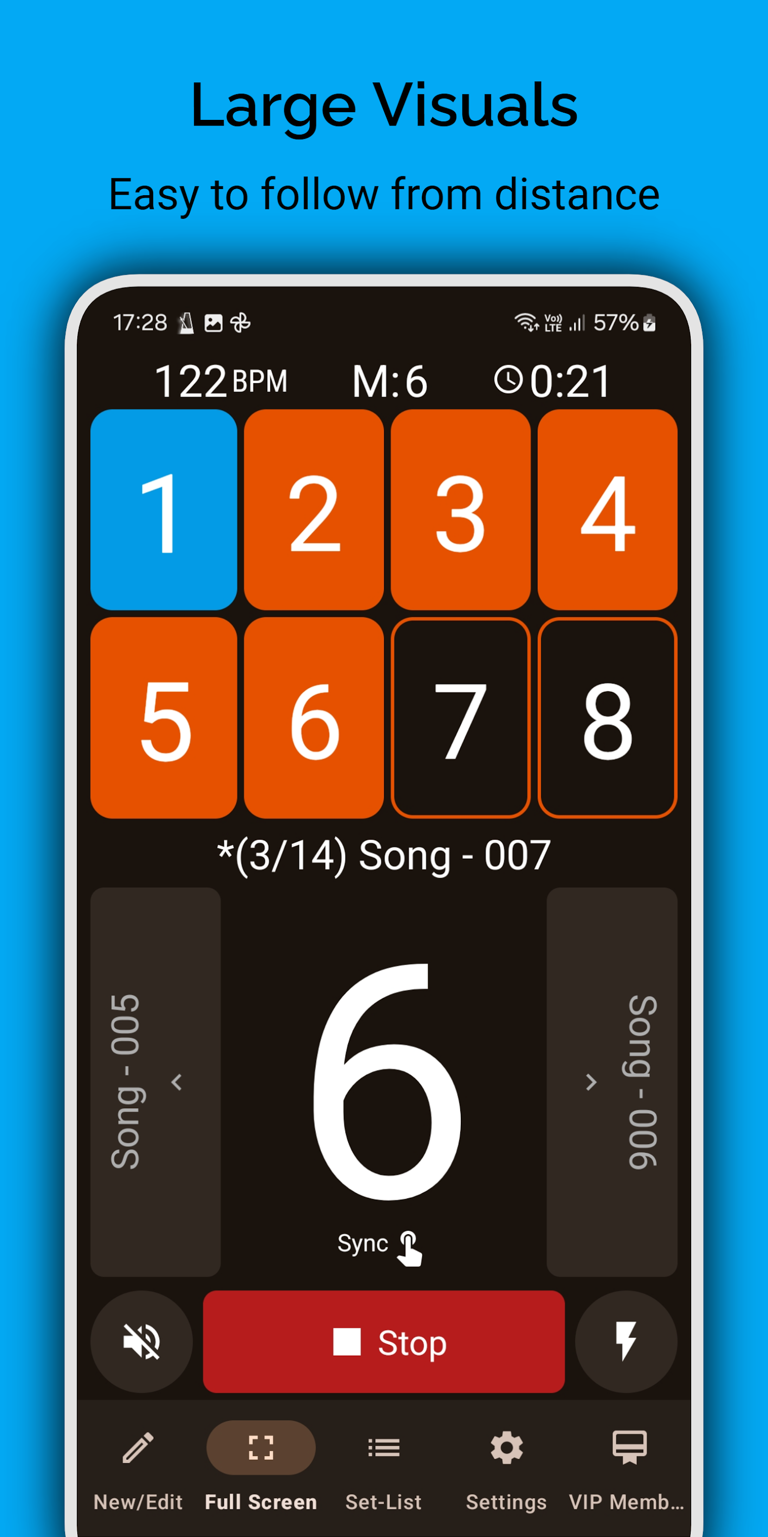 اسکرین شات 2 برنامه Stage Metronome with Setlist