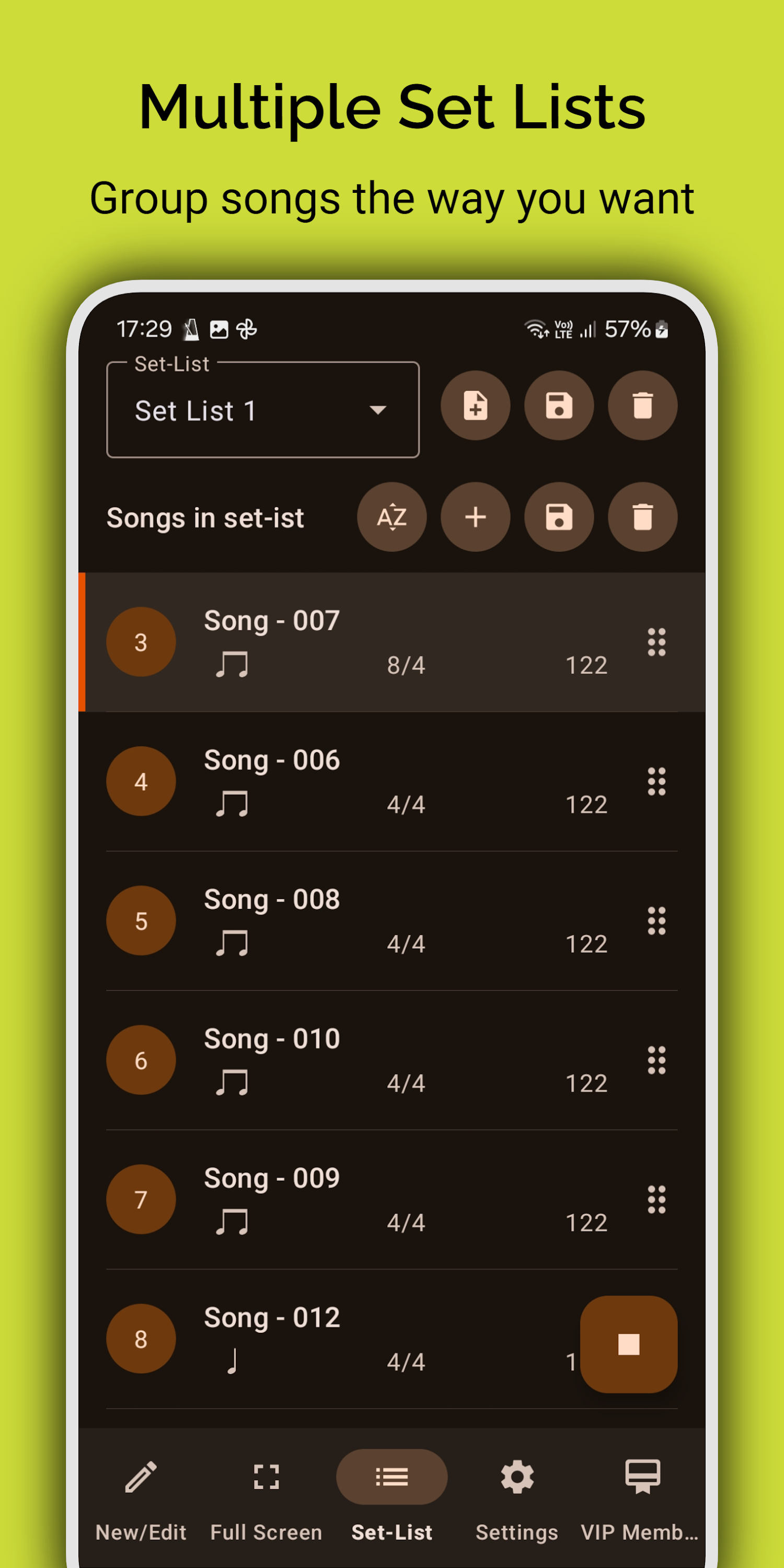 اسکرین شات 3 برنامه Stage Metronome with Setlist