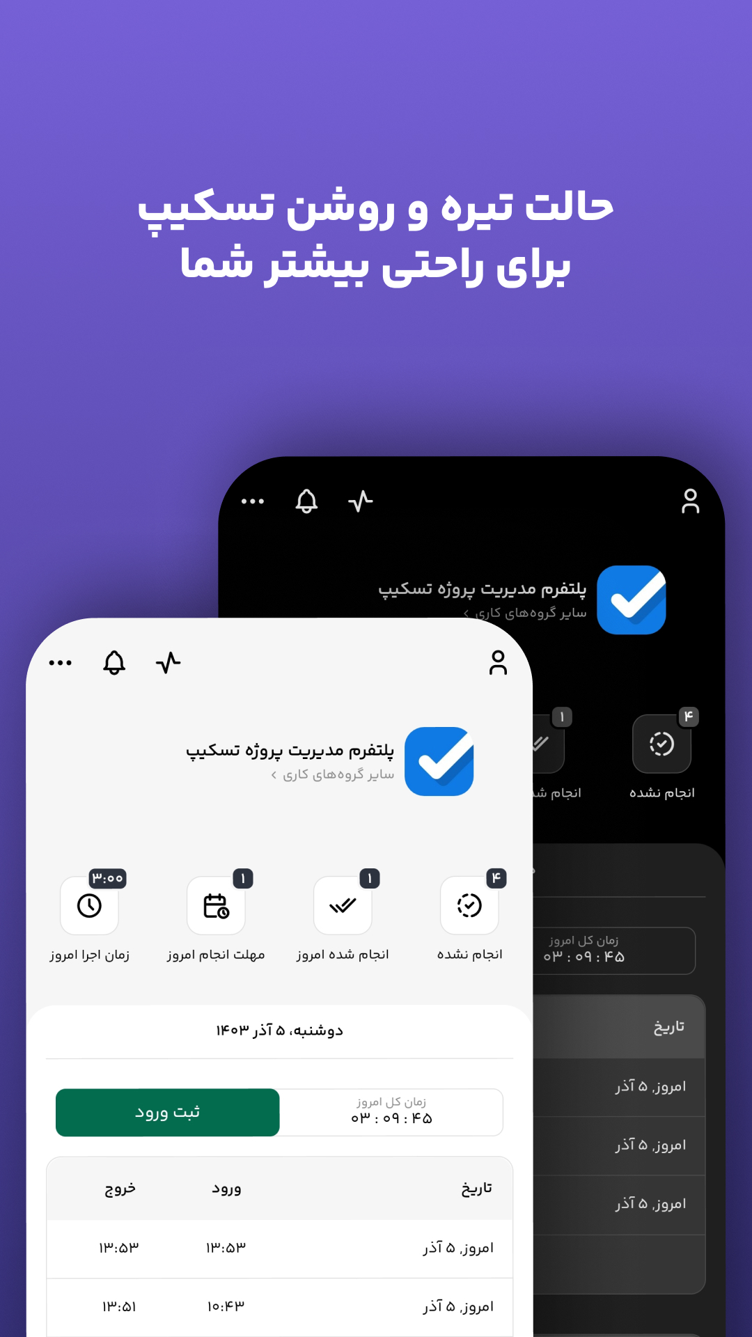 اسکرین شات 1 برنامه ‏تسکیپ: مدیریت پروژه و برنامه‌ریزی