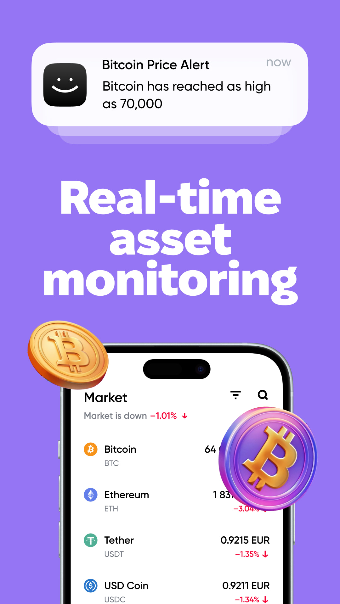 اسکرین شات 3 برنامه Simple: Buy Сrypto BTC, USDT