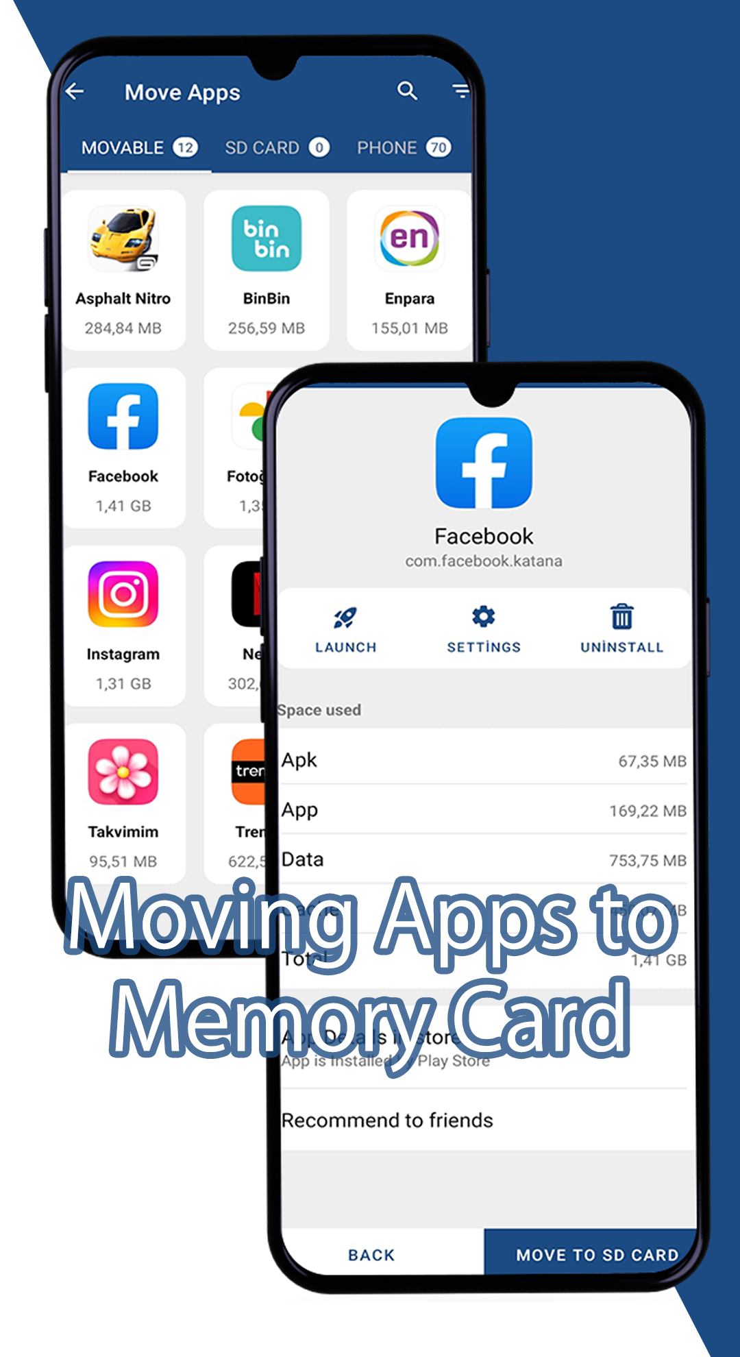 اسکرین شات 1 برنامه ApptoSD - Apps & Files Move SD