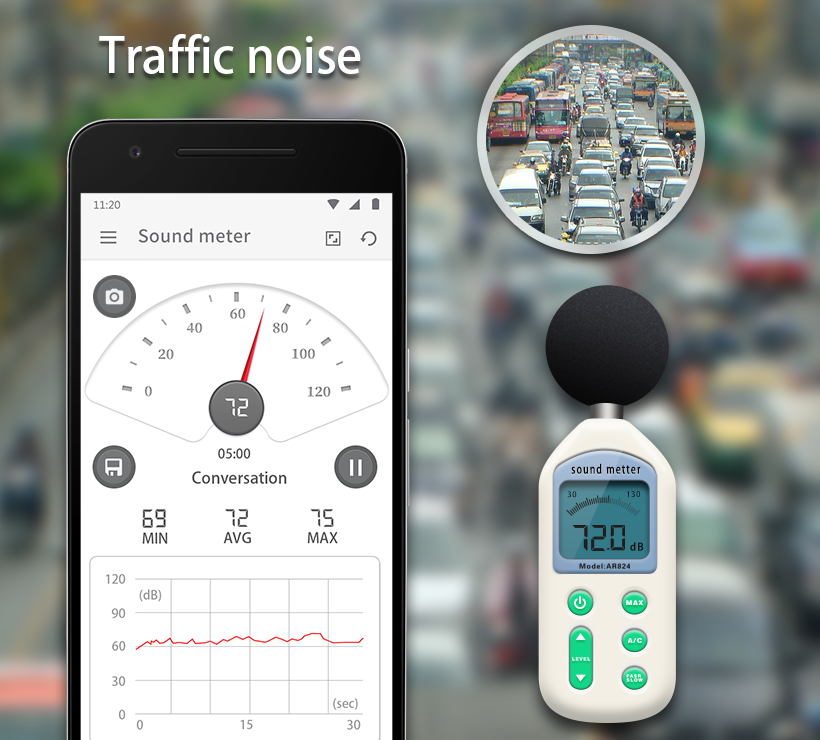 اسکرین شات 5 برنامه Sound Meter - Decibel Meter