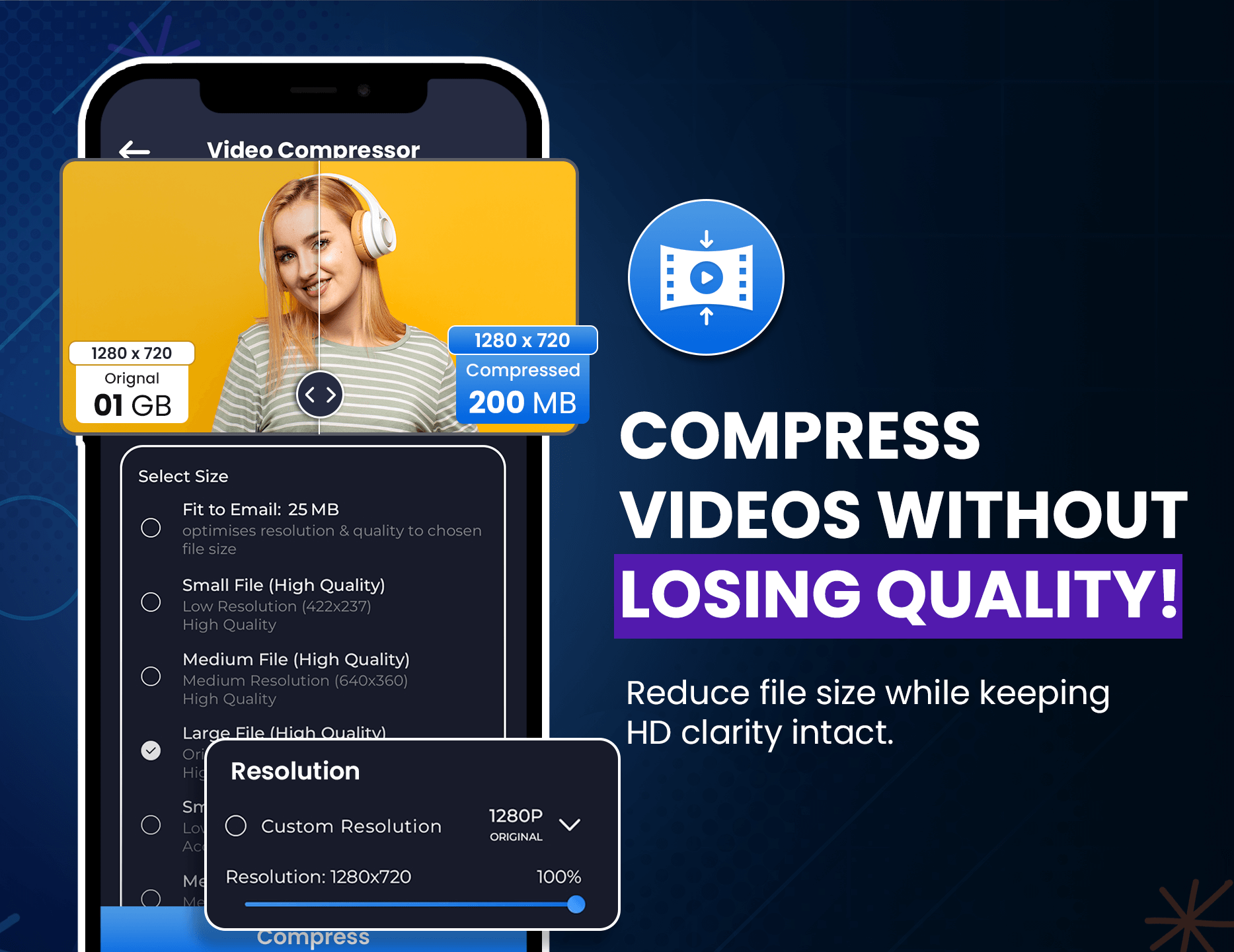 اسکرین شات 3 برنامه Video Converter:Compress Video