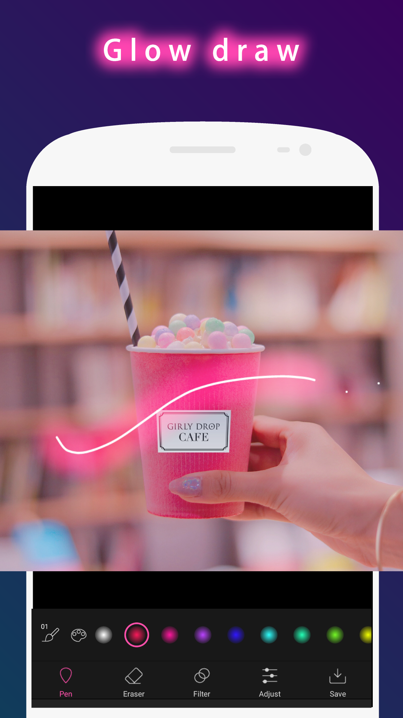 اسکرین شات 1 برنامه Neon Effect Brush : draw glow