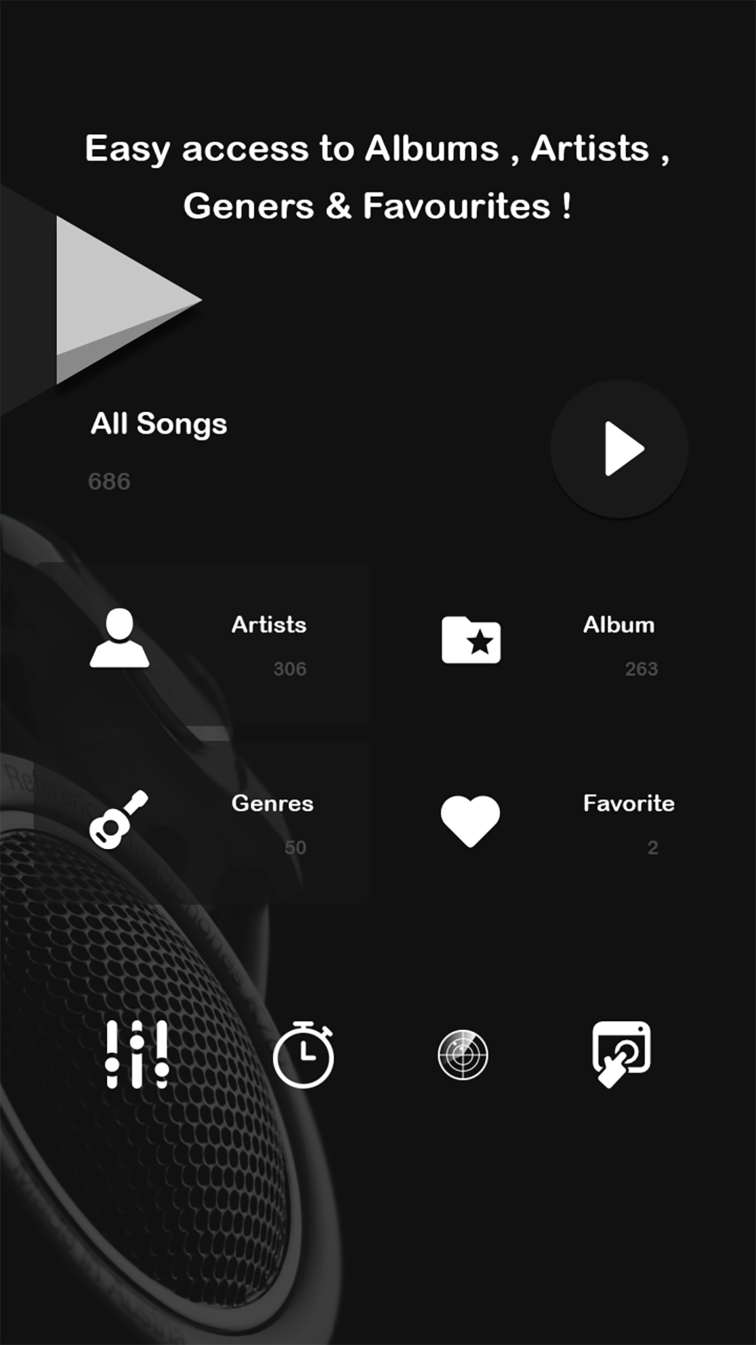 اسکرین شات 2 برنامه Black Music Player : MP3 Audio