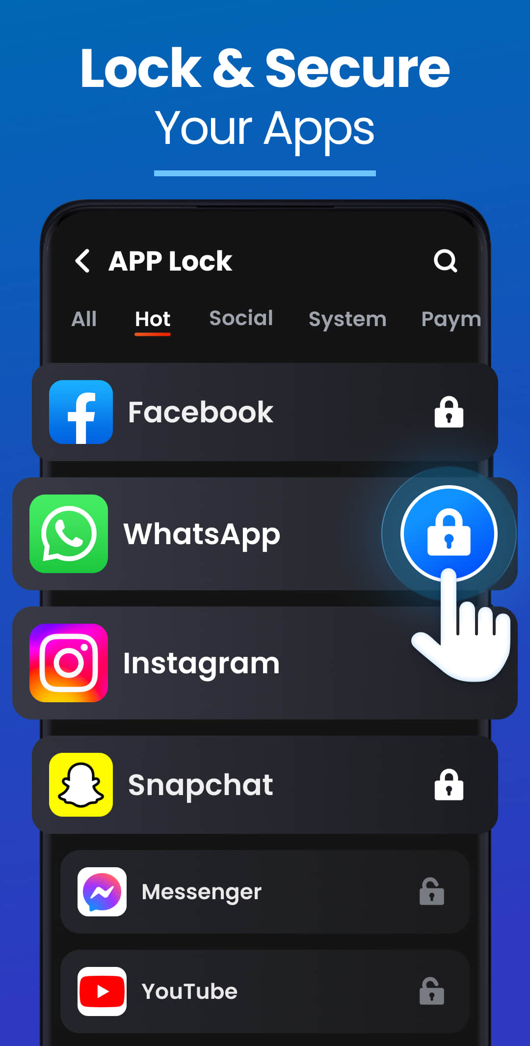 اسکرین شات 2 برنامه App Lock - Applock Fingerprint